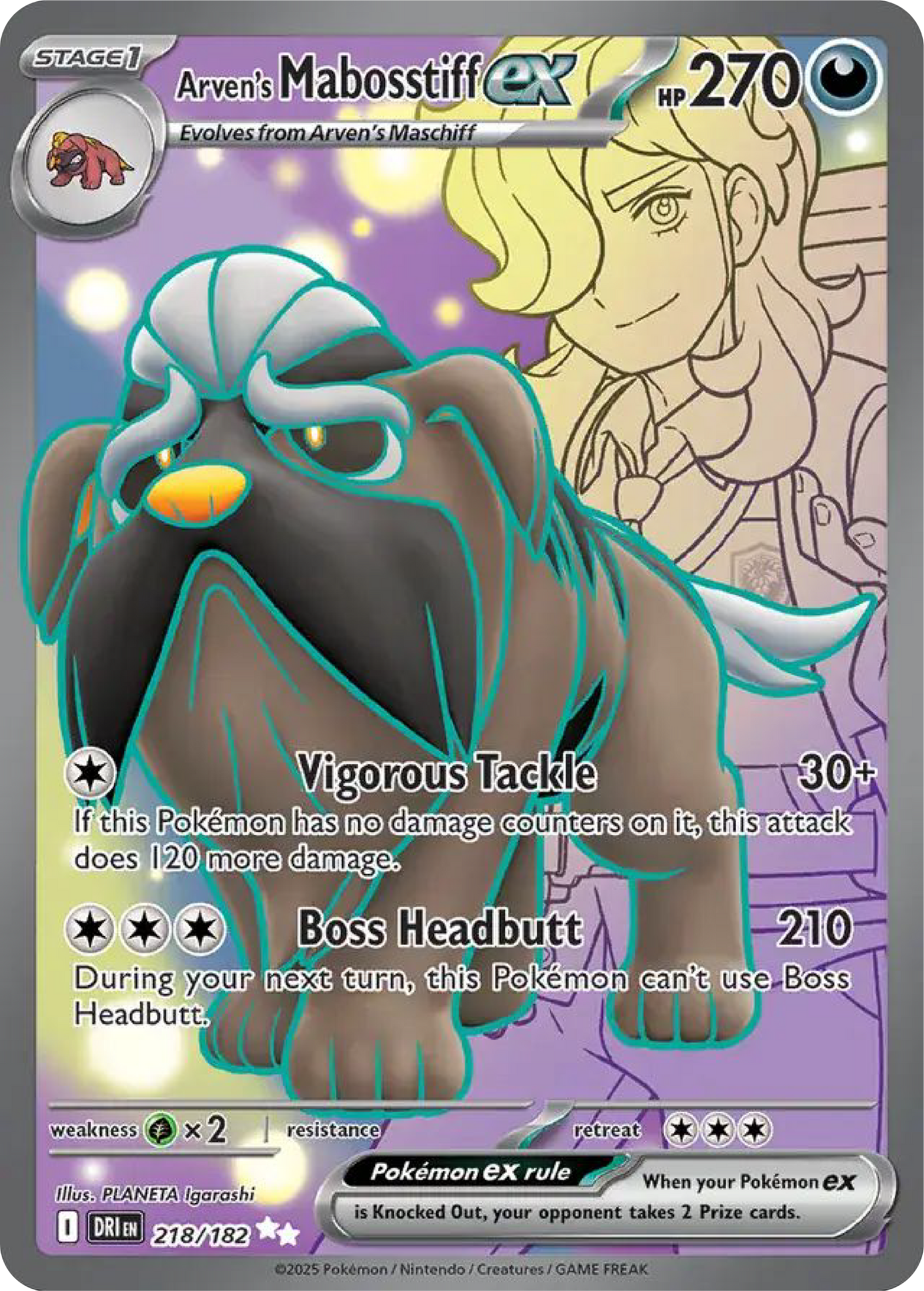 Arven's Mabosstiff ex (218/182) - Pokemon Destined Rivals (DRI) - Buy Pokemon Card Singles in Canada at High Value Hobby