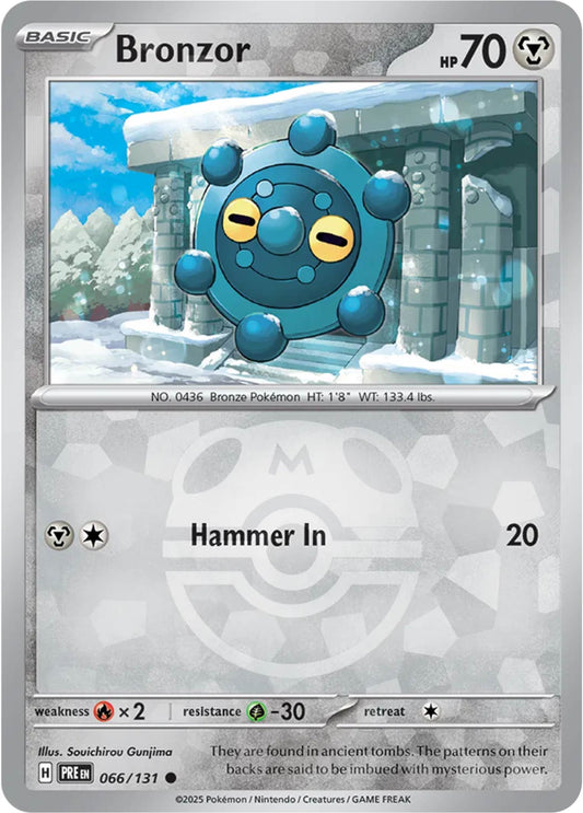 Bronzor Masterball Reverse Holo (66/131) - Pokemon Prismatic Evolutions - Pokemon Card Singles Canada - High Value Hobby