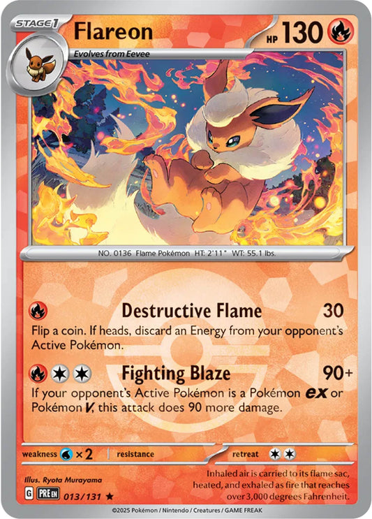 Flareon Pokeball Reverse Holo (13/131) - Pokemon Prismatic Evolutions (PRE) - Pokemon Card Singles Canada - High Value Hobby