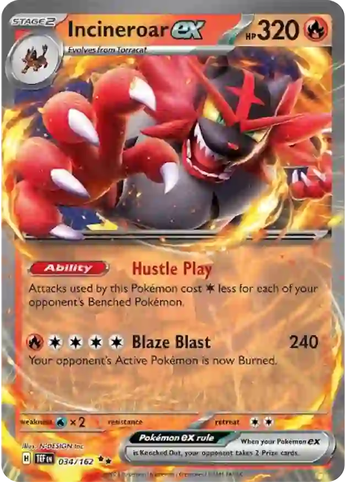 Incineroar Ex - Pokemon Scarlet & Violet Temporal Forces - High Value Hobby