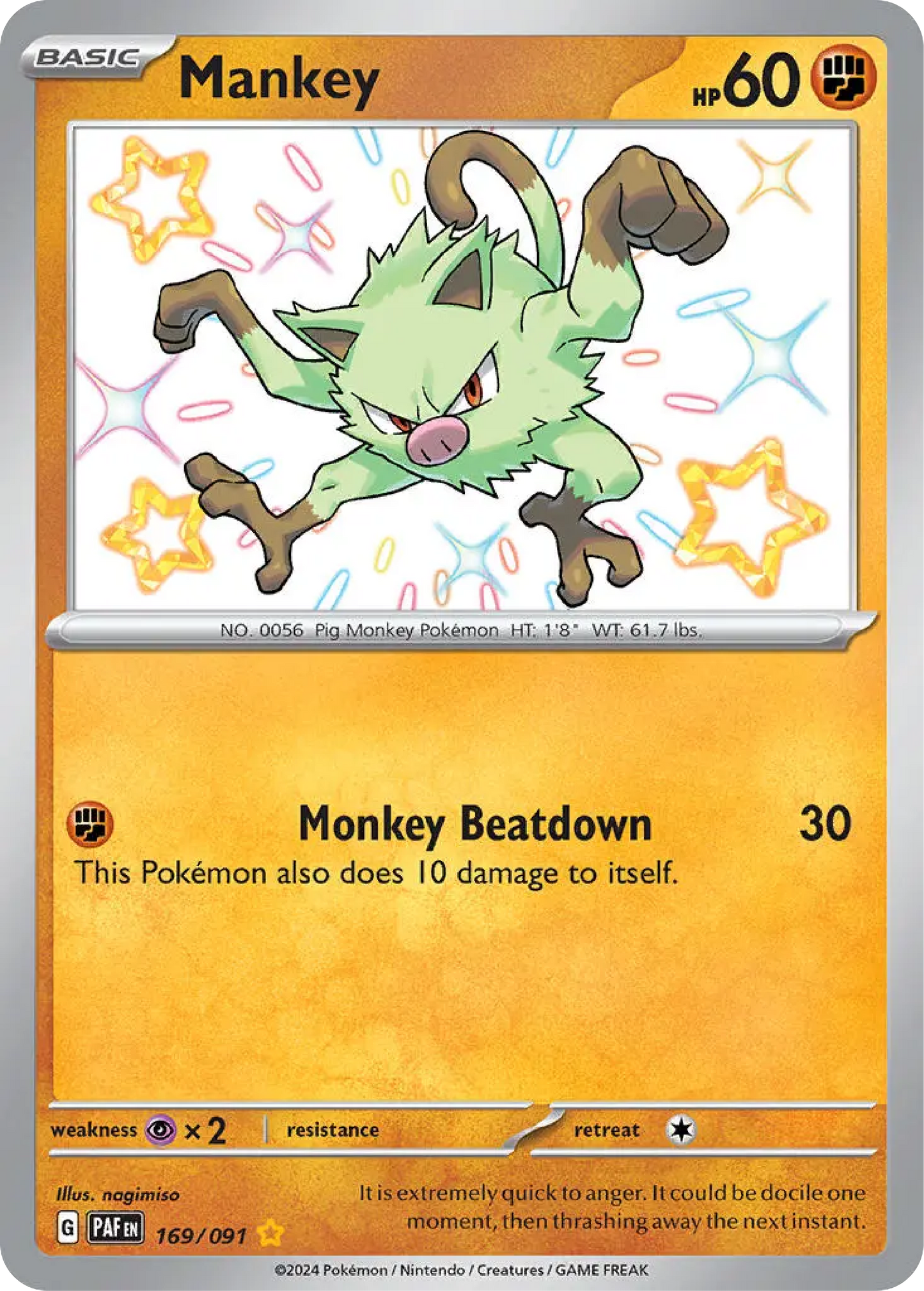 Mankey (169/091) - Paldean Fates