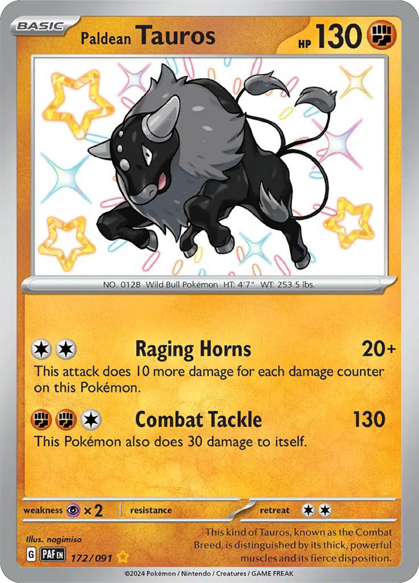 Paldean Tauros (172/91) - Pokemon Paldean Fates (PAF) - Pokemon Card Singles Canada - High Value Hobby