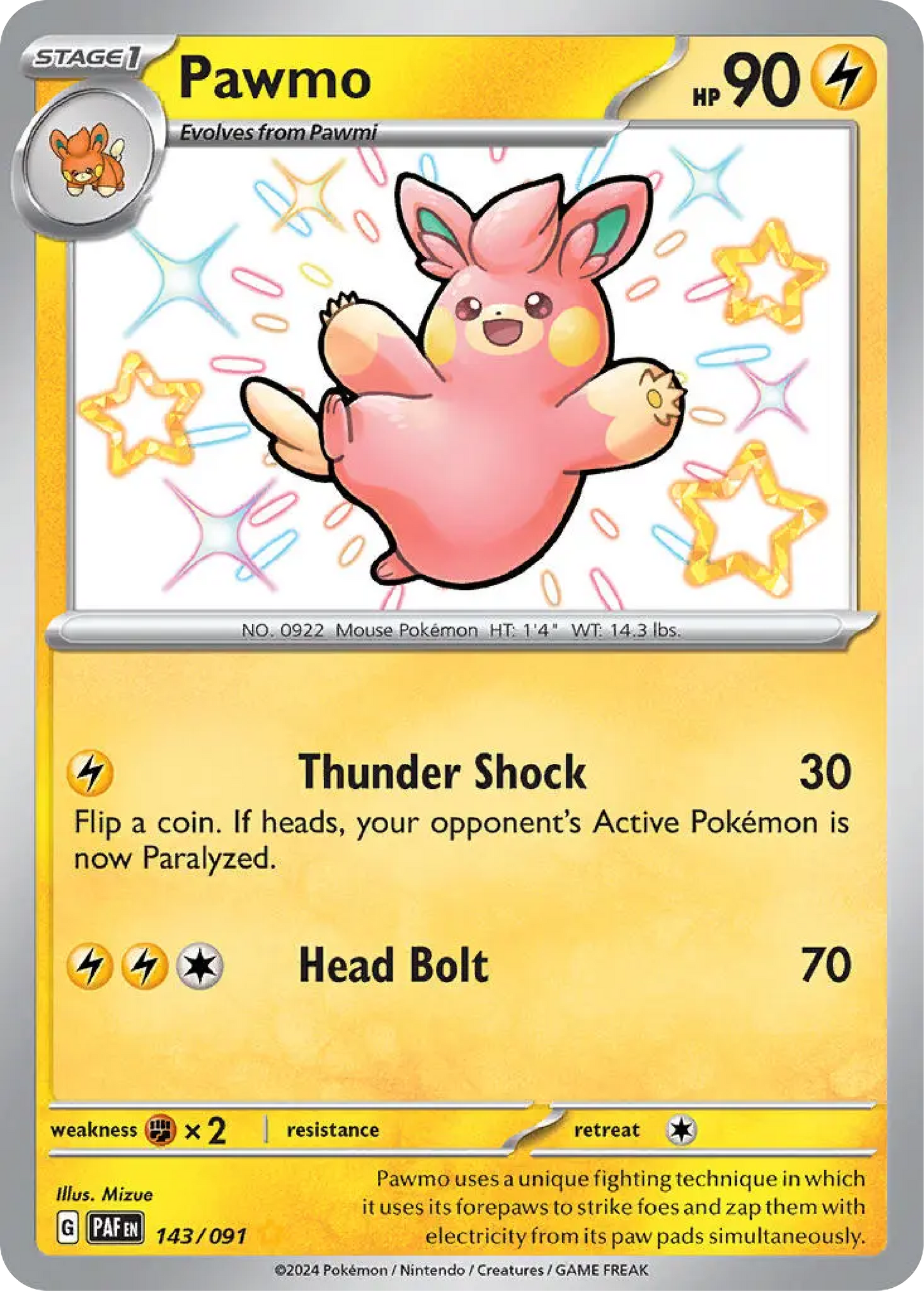 Pawmo (143/091) - Paldean Fates