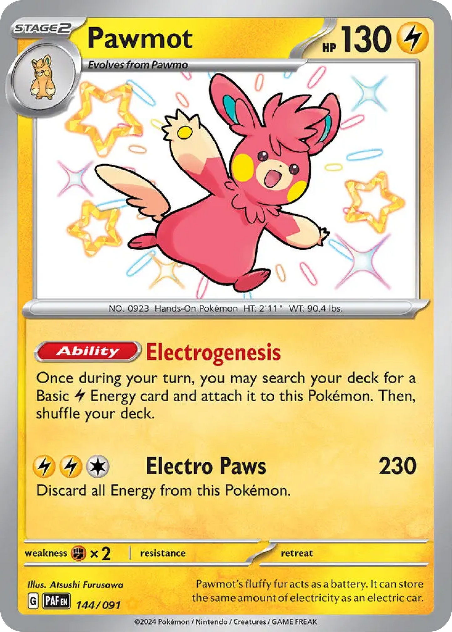 Pawmot (144/091) - Paldean Fates