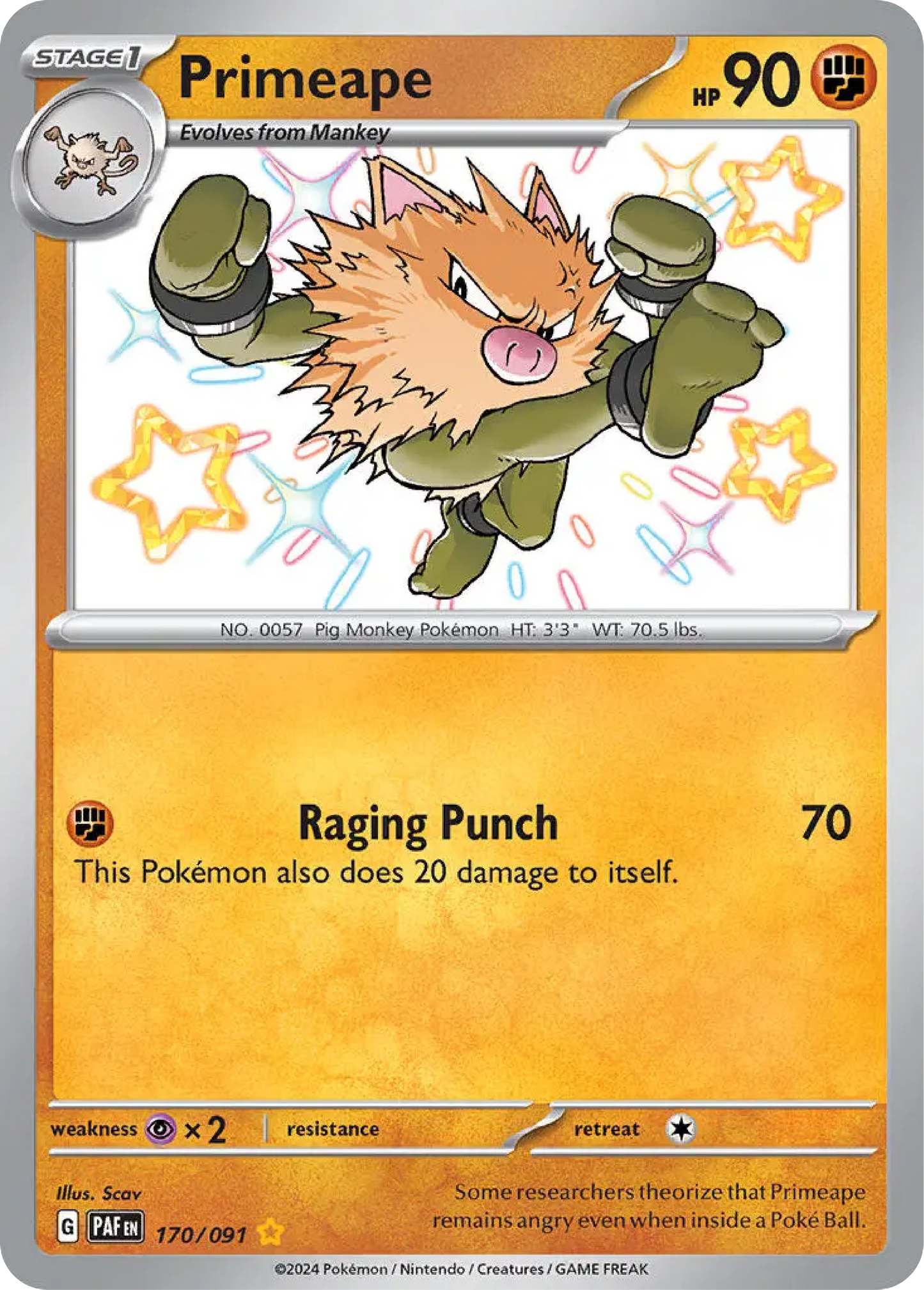 Primeape (170/091) - Paldean Fates