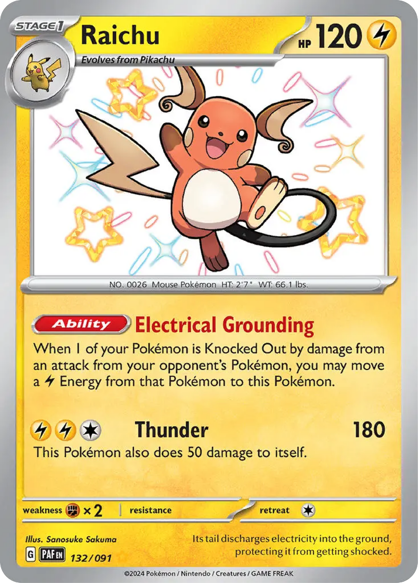Raichu (132/091) - Paldean Fates