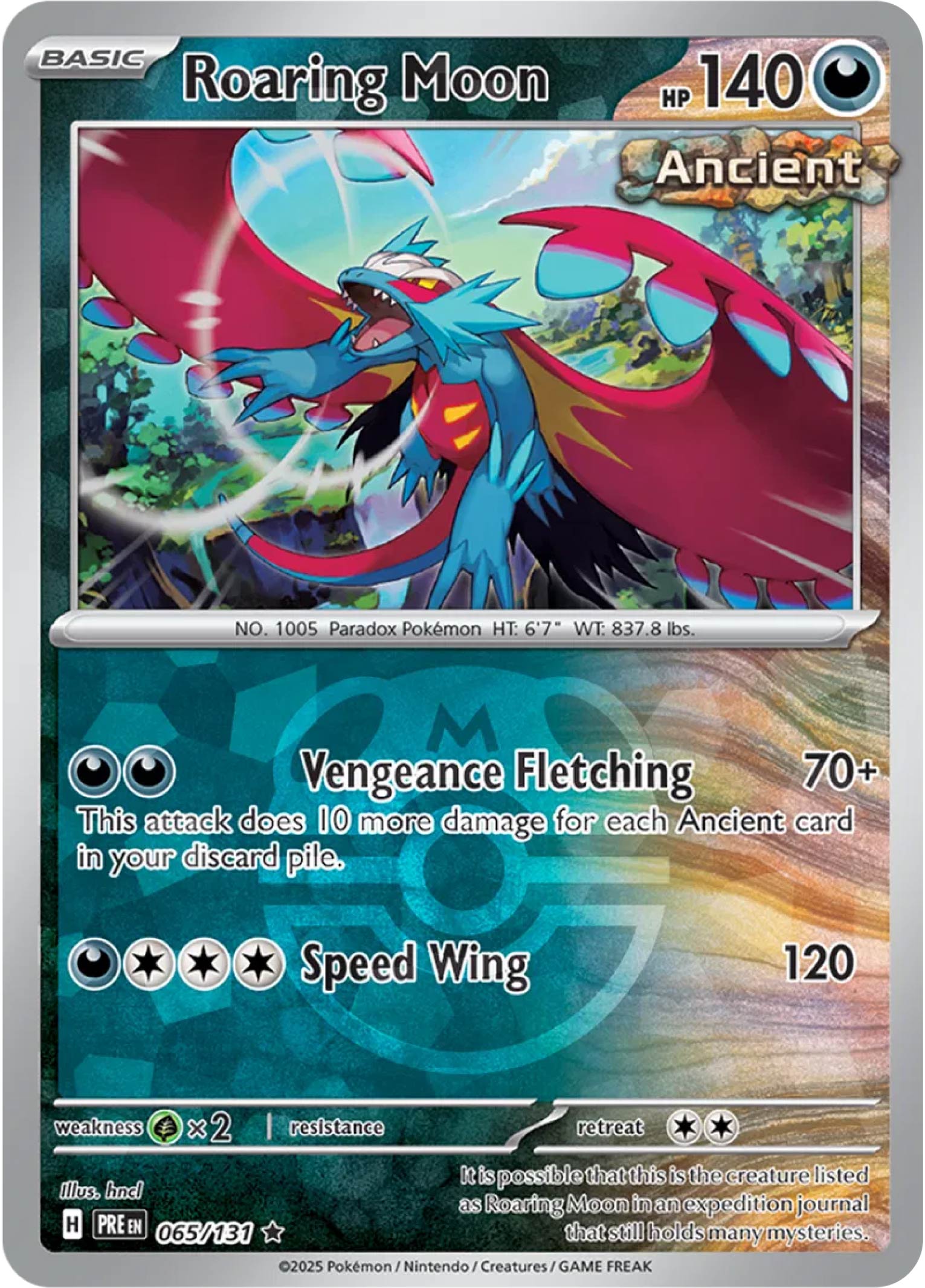 Roaring Moon Masterball Reverse Holo (65/131) - Pokemon Prismatic Evolutions (PRE) - High Value Hobby Roaring Moon Masterball Reverse Holo (65/131) - Pokemon Prismatic Evolutions (PRE) - High Value Hobby