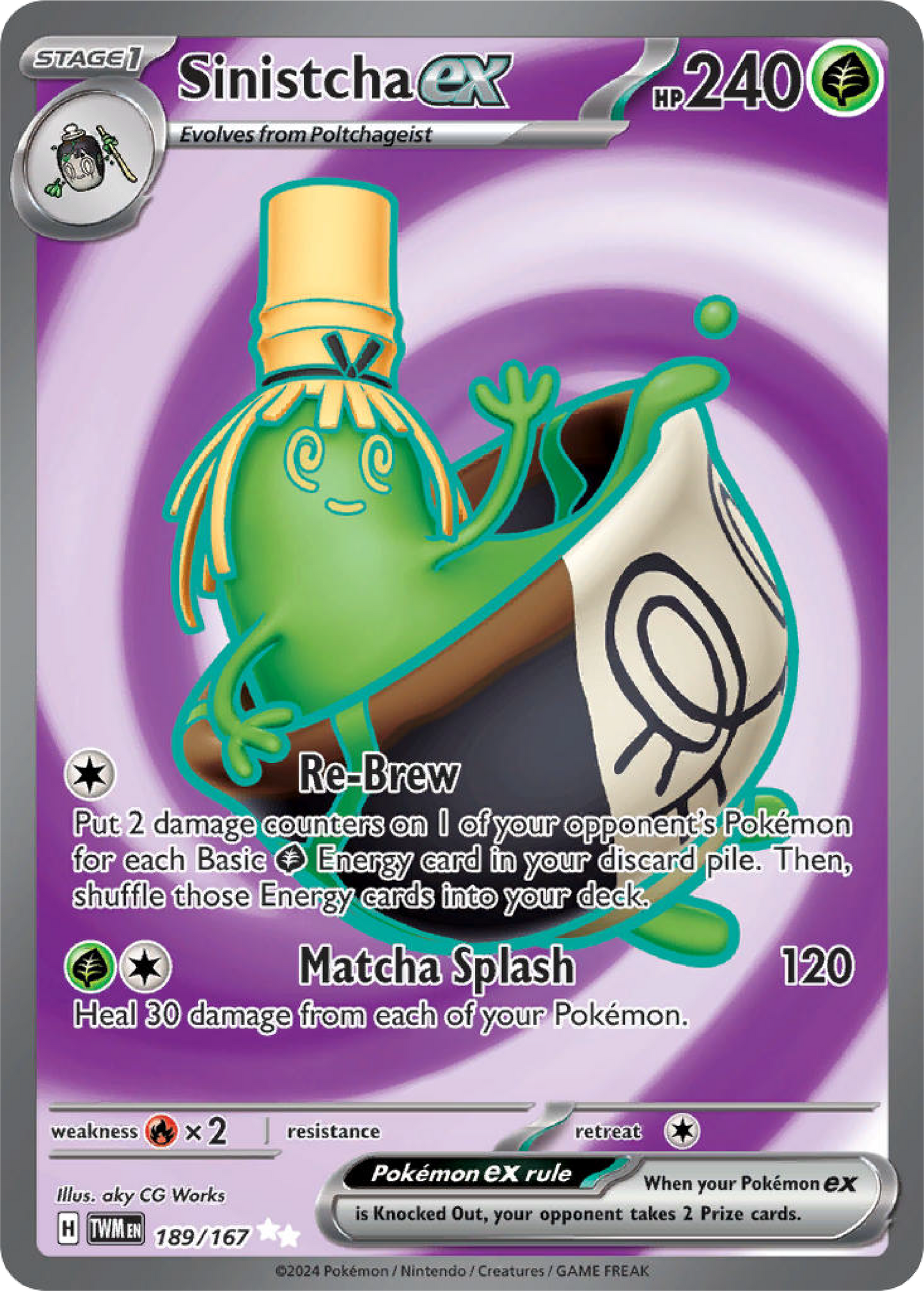 Sinistcha Ex (189/167) - Twilight Masquerade - Pokemon Card Singles - High Value Hobby