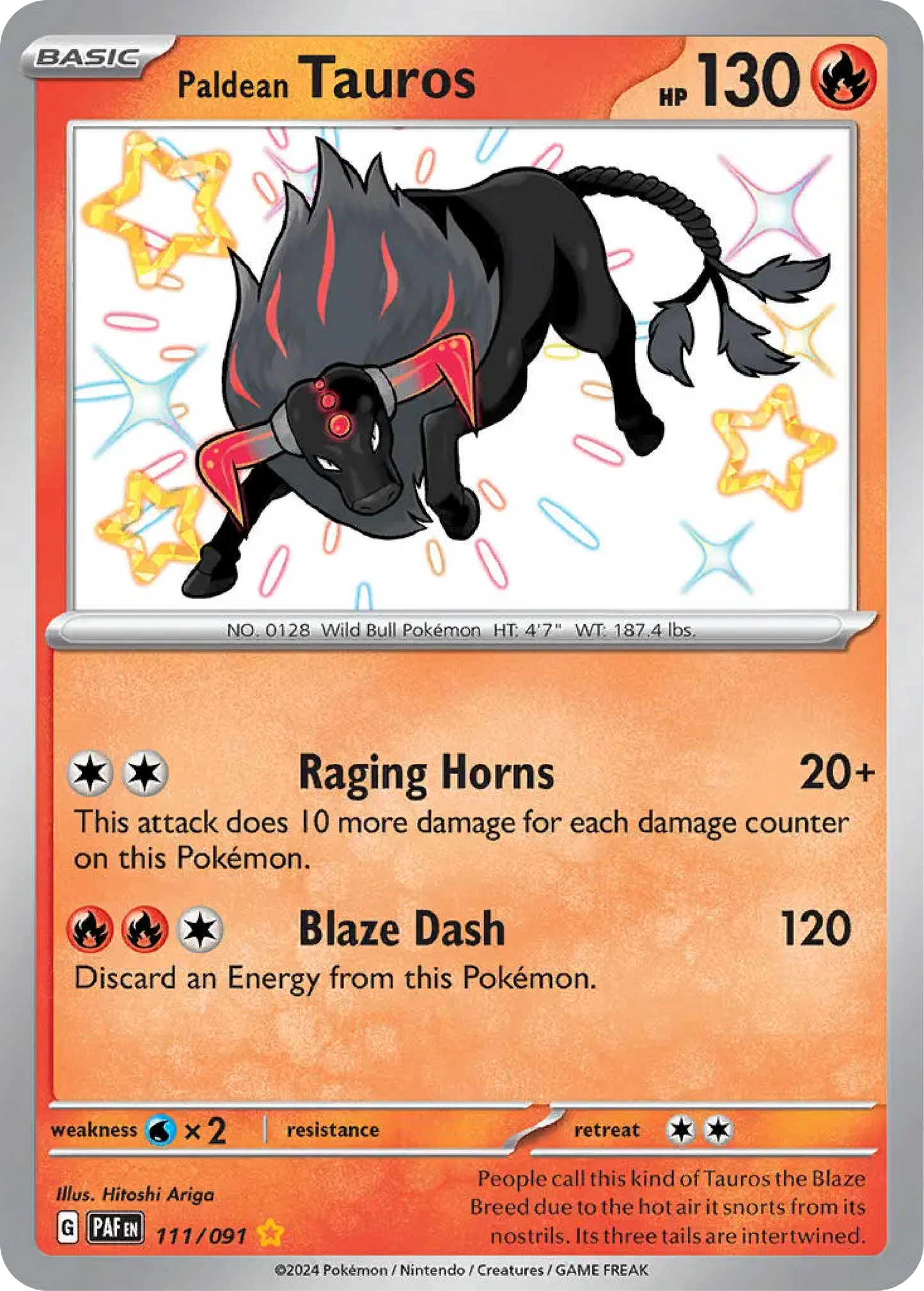 Paldean Tauros (111/091) - Paldean Fates