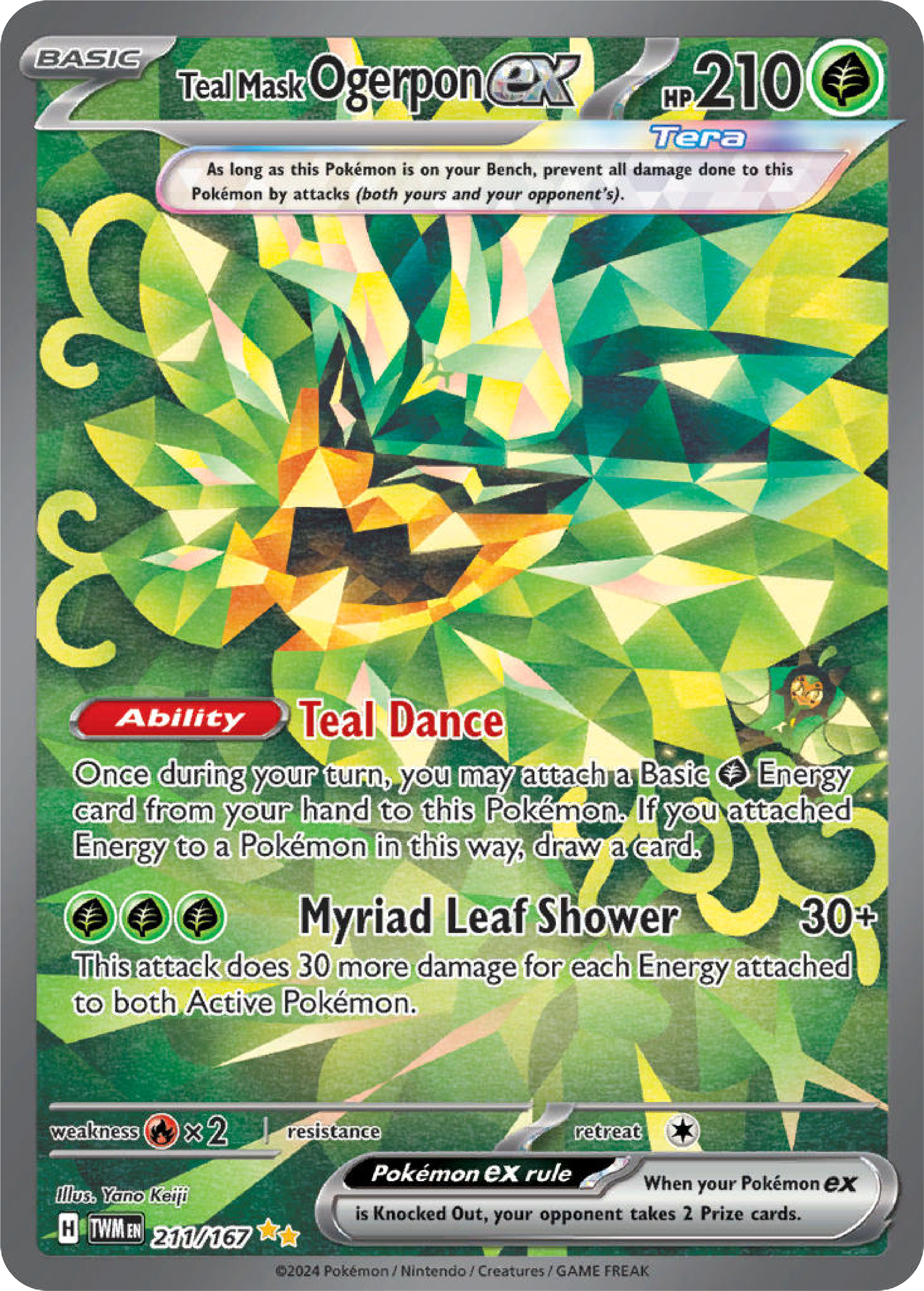 ogerpon ex pokemon card value Wellspring Mask (152/131) - Prismatic Evolutions Ability Teal DanceOnce during your turn Cornerstone Mask Ogerpon Ex 058