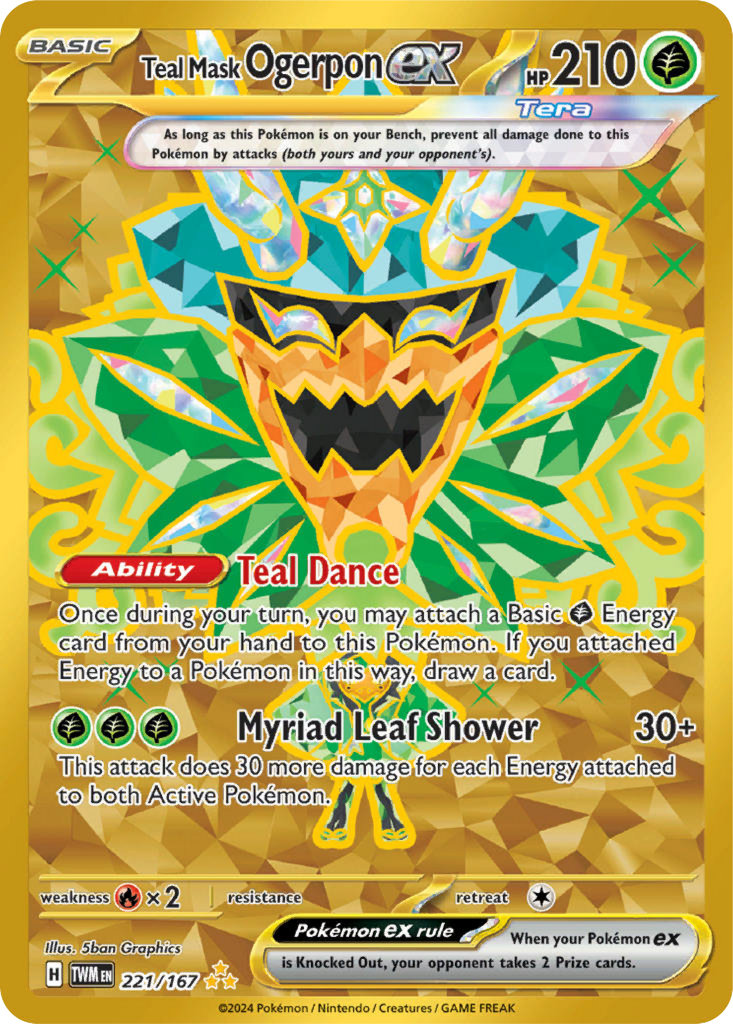 Teal Mask Ogerpon Ex (221/167) - Twilight Masquerade - Pokemon Card Singles - High Value Hobby