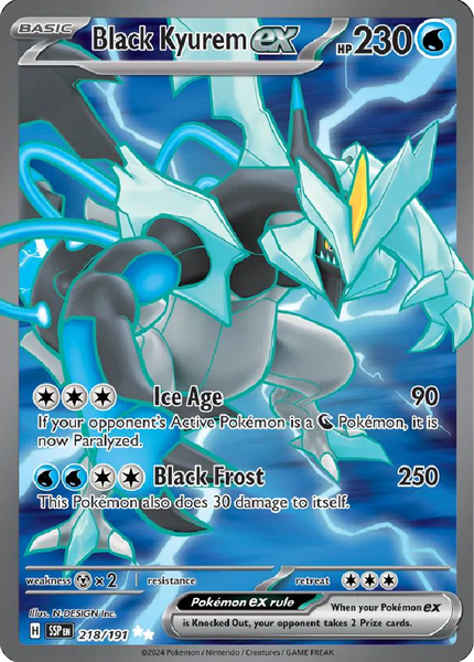 218 191 pokemon card Black Kyurem ex (218/191) - Pokemon Surging Sparks (SSP)