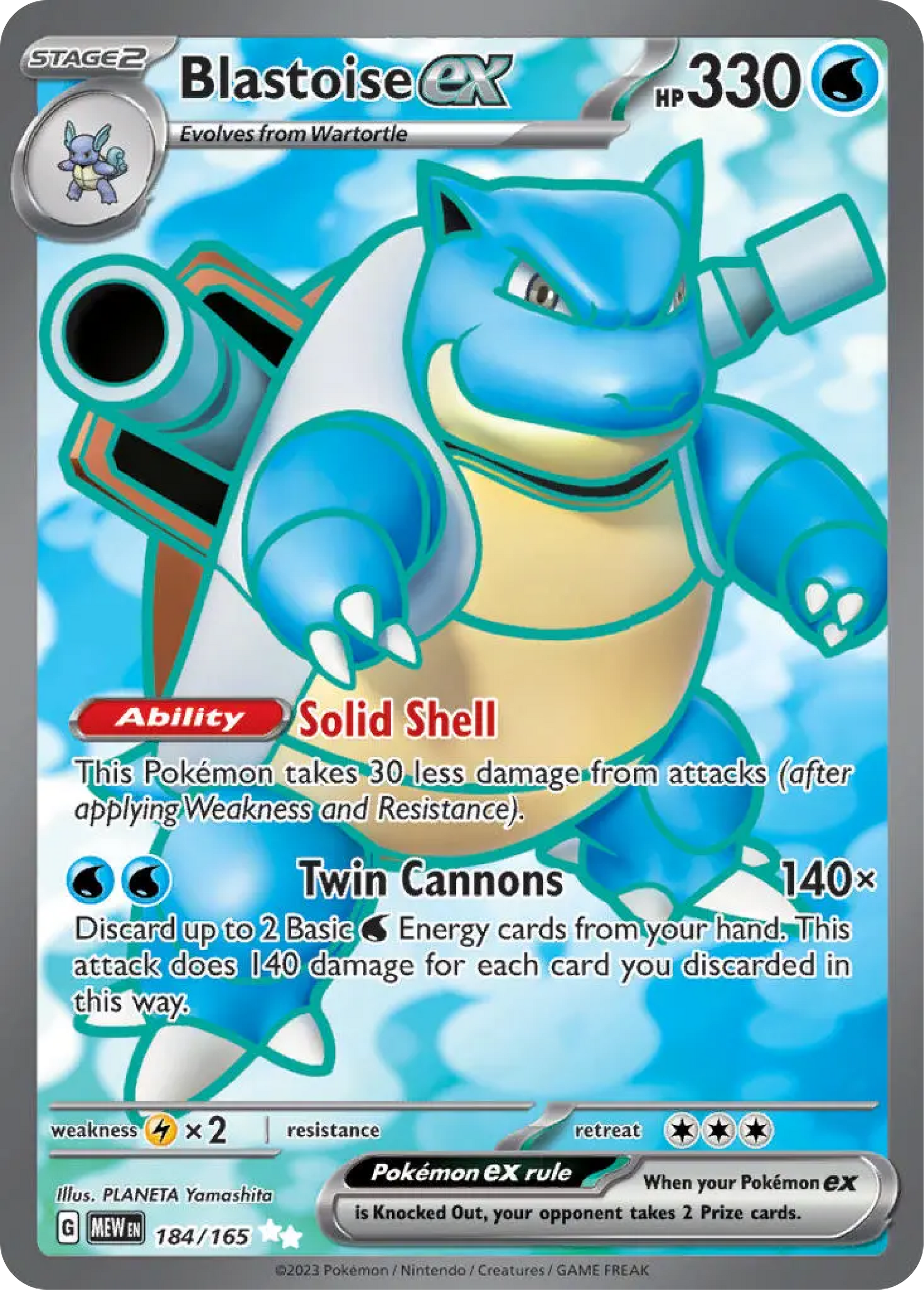 pokemon cards blastoise v Blastoise ex (184/165)