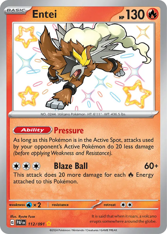 Entei  (112/091) - Paldean Fates
