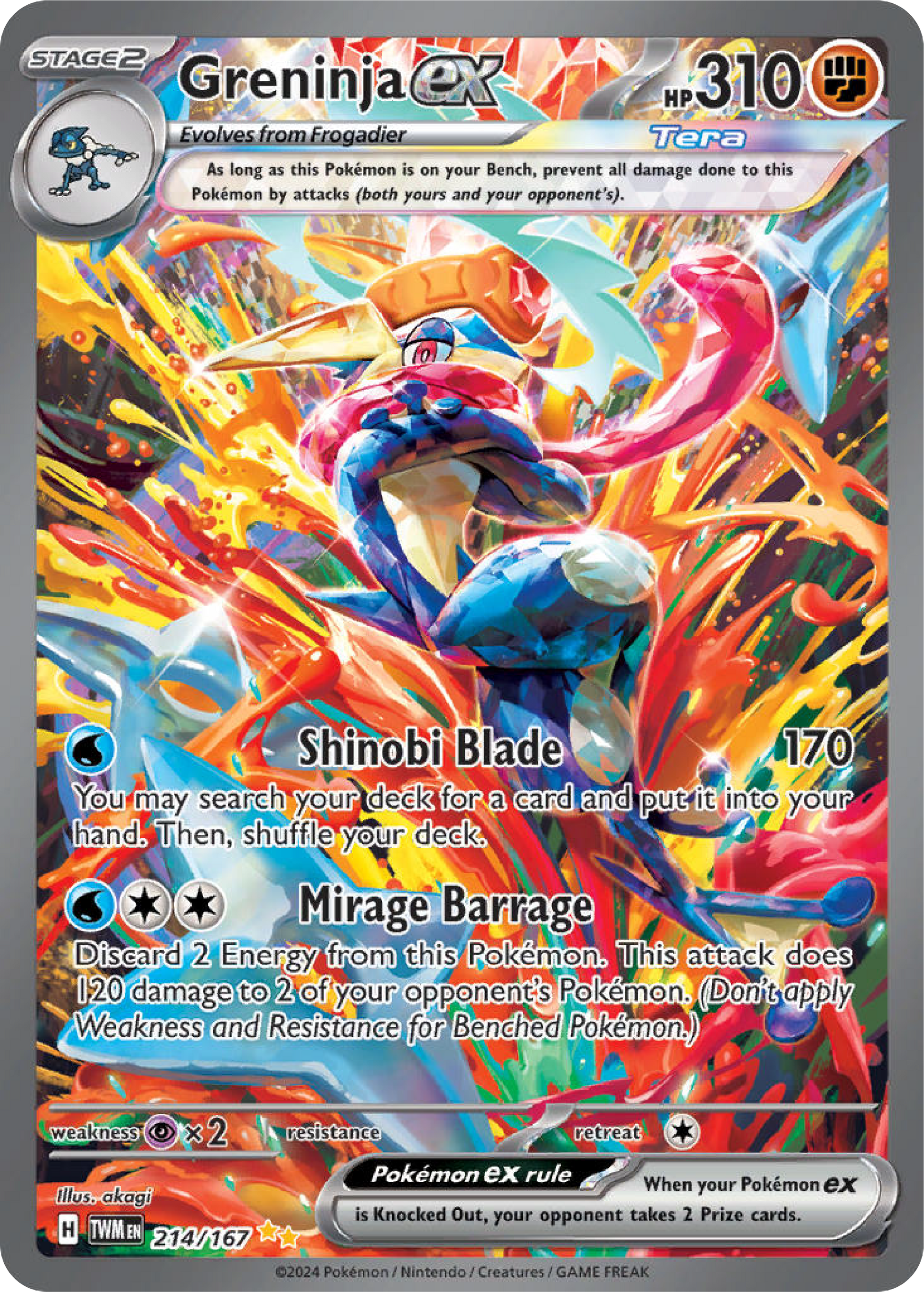 Greninja Ex (214/167) - Pokemon Scarlet & Violet: Twilight Masquerade High Value Hobby Greninja Ex (214/167) - Pokemon Scarlet & Violet: Twilight Masquerade High Value Hobby