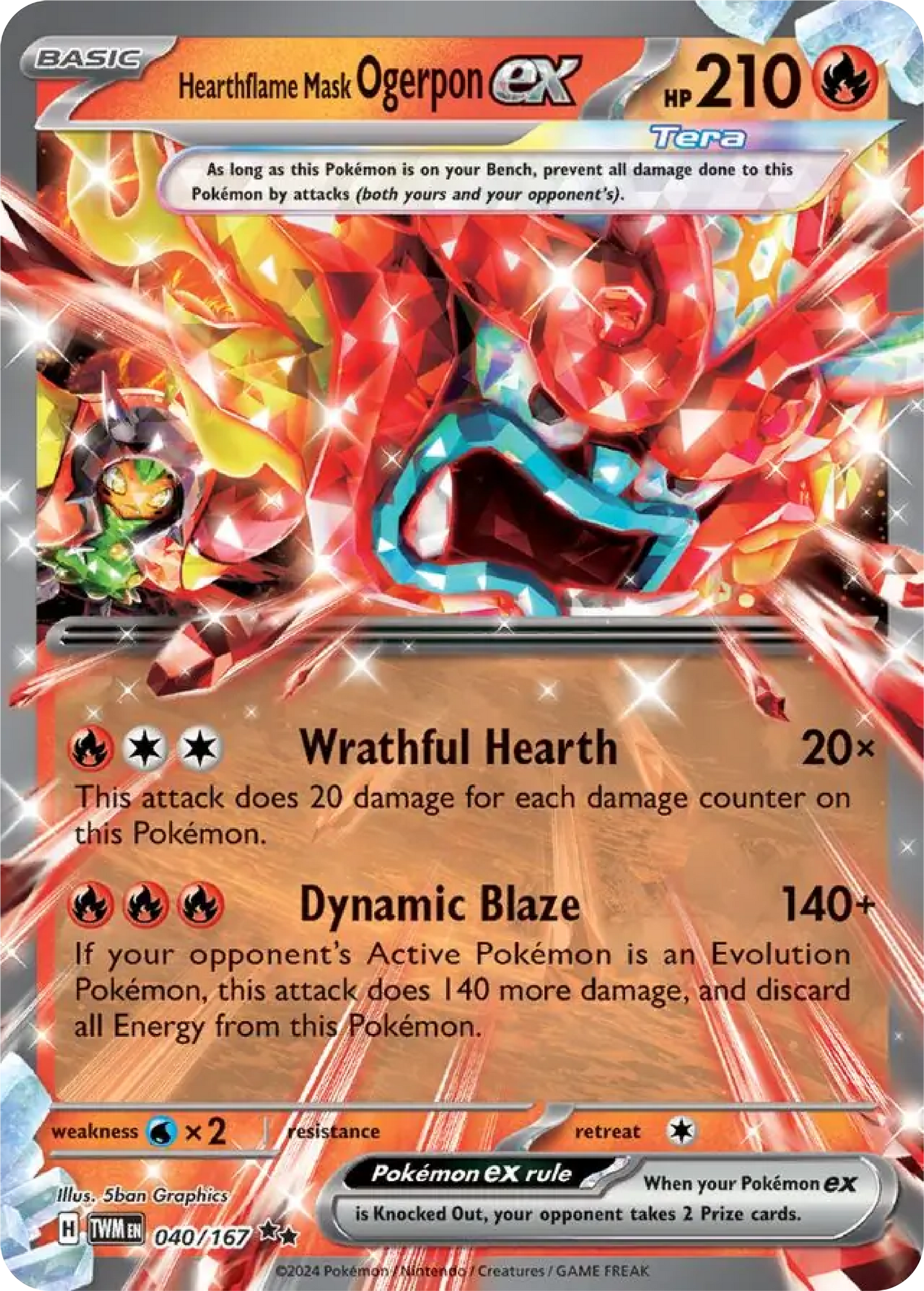 Hearthflame Mask Ogerpon Ex (40/167) - Twilight Masquerade - Pokemon Card Singles - High Value Hobby