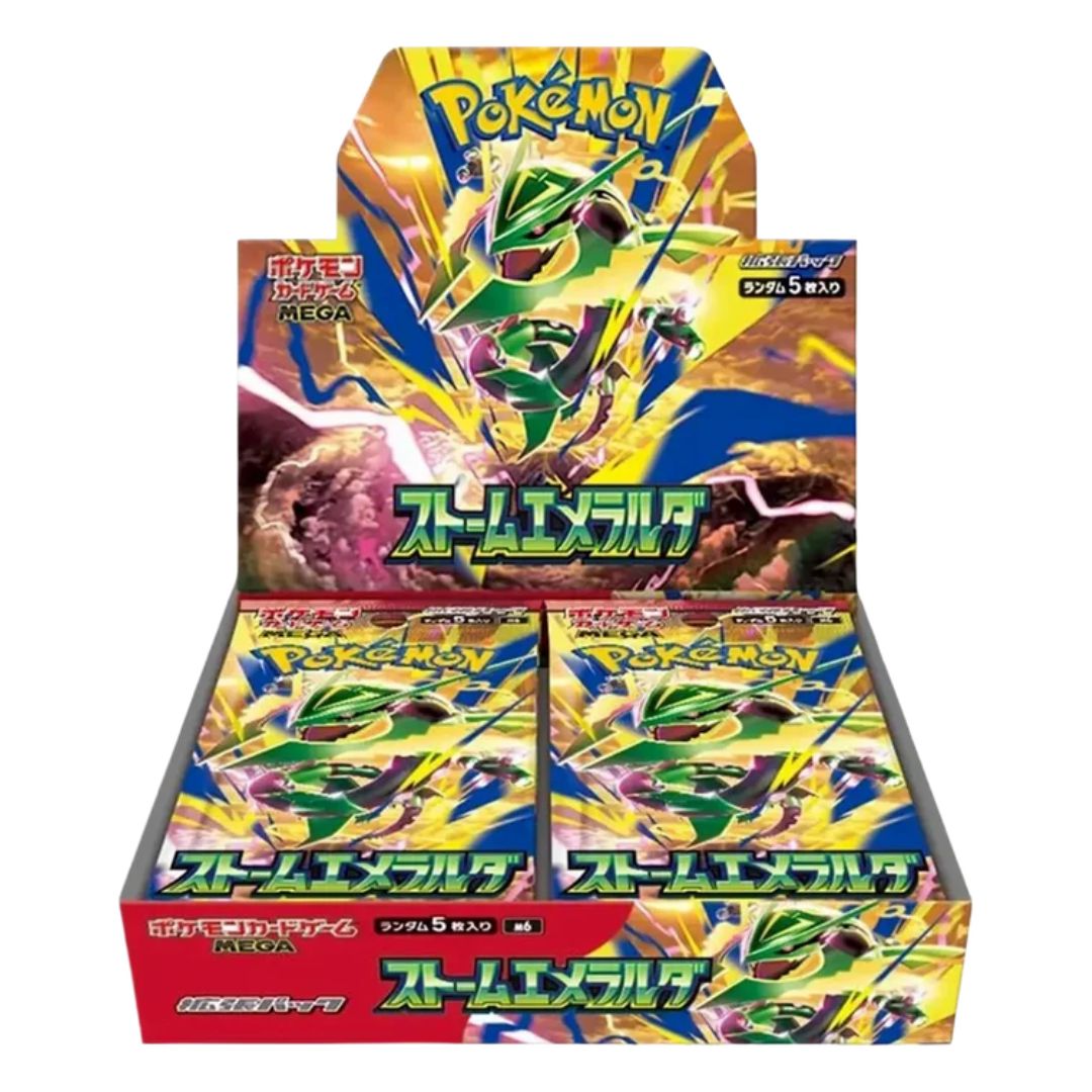 Pokemon Storm Emeralda M6 Japanese Booster Box featuring Mega Rayquaza ex