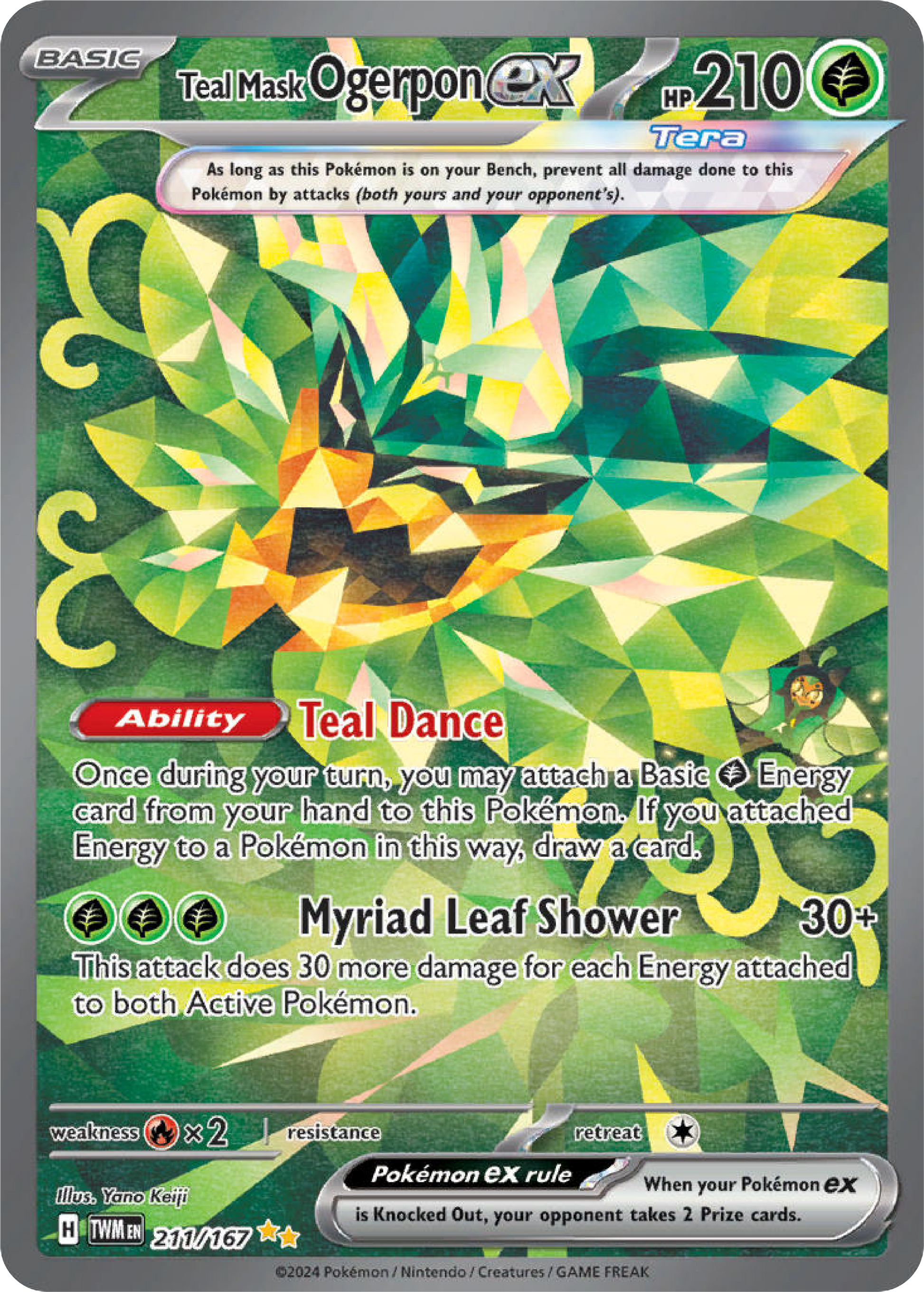 teal mask ogerpon pokemon card value Teal Mask Ogerpon Ex (211/167)