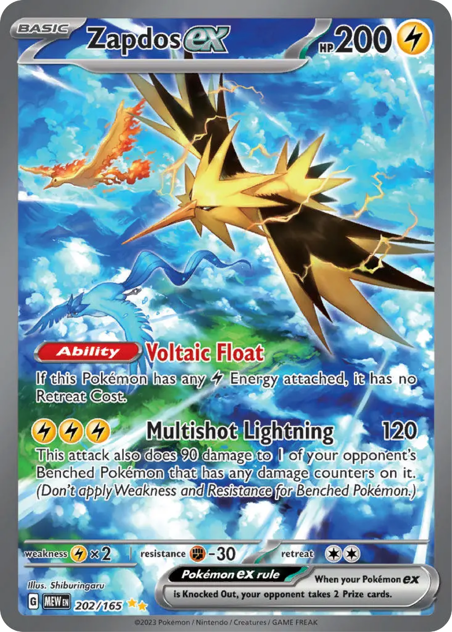 Zapdos ex (202/165) - Scarlet & Violet 151